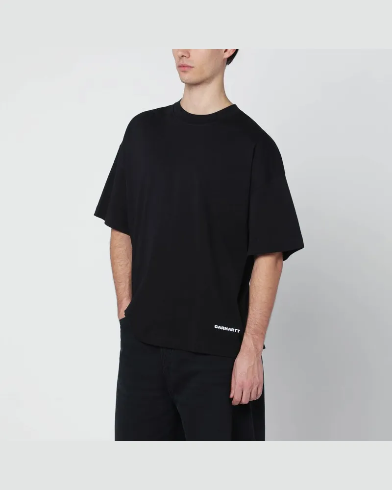 Carhartt WIP Schwarzes S/S Link Script T-Shirt Schwarz