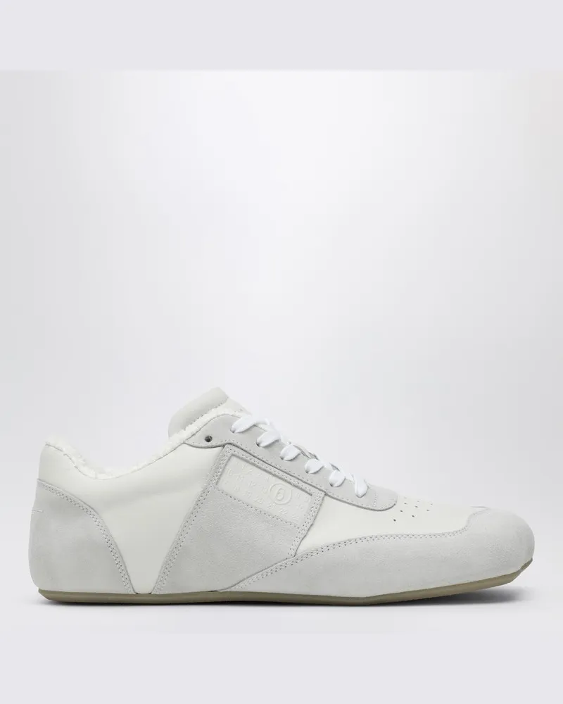 Maison Margiela Weiße Leder- und Wildledersneaker Anatomic Weiß