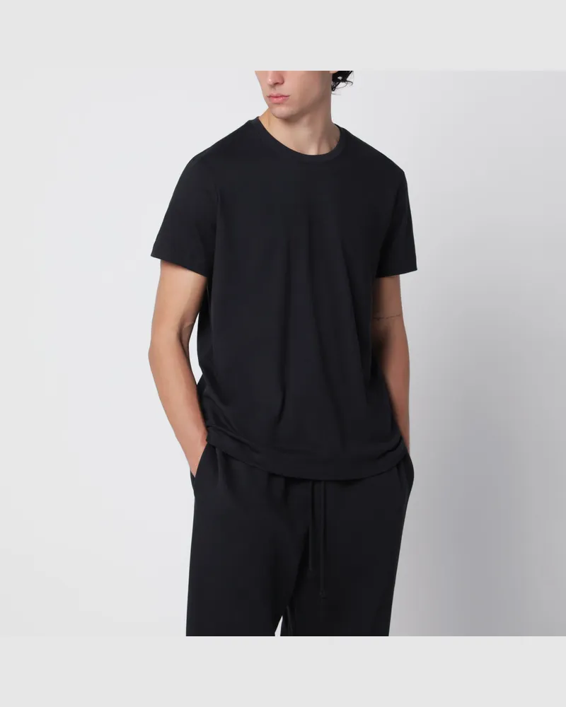 SKIMS Schwarzes Kurzarm-T-Shirt aus Baumwolle Black