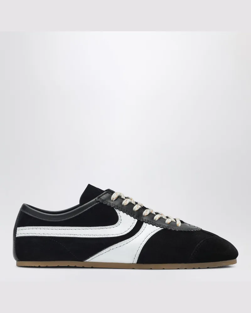 Dries van Noten Schwarz/weiße Sneakers aus Leder und Wildleder Black
