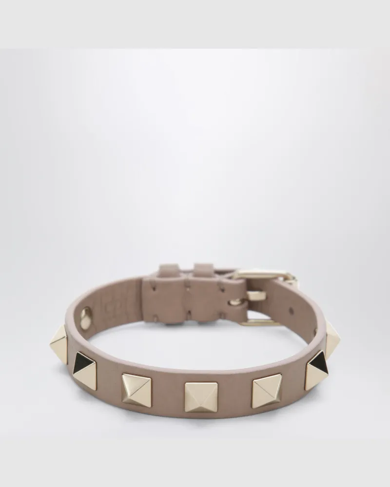 Valentino Garavani Rockstud Armband aus puderfarbenem Leder Pink