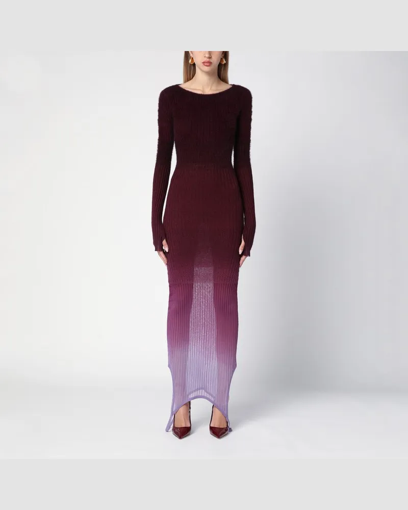 ATTICO Lila/burgunderfarbenes Cabrio-Kleid aus Nylonmischung Violett