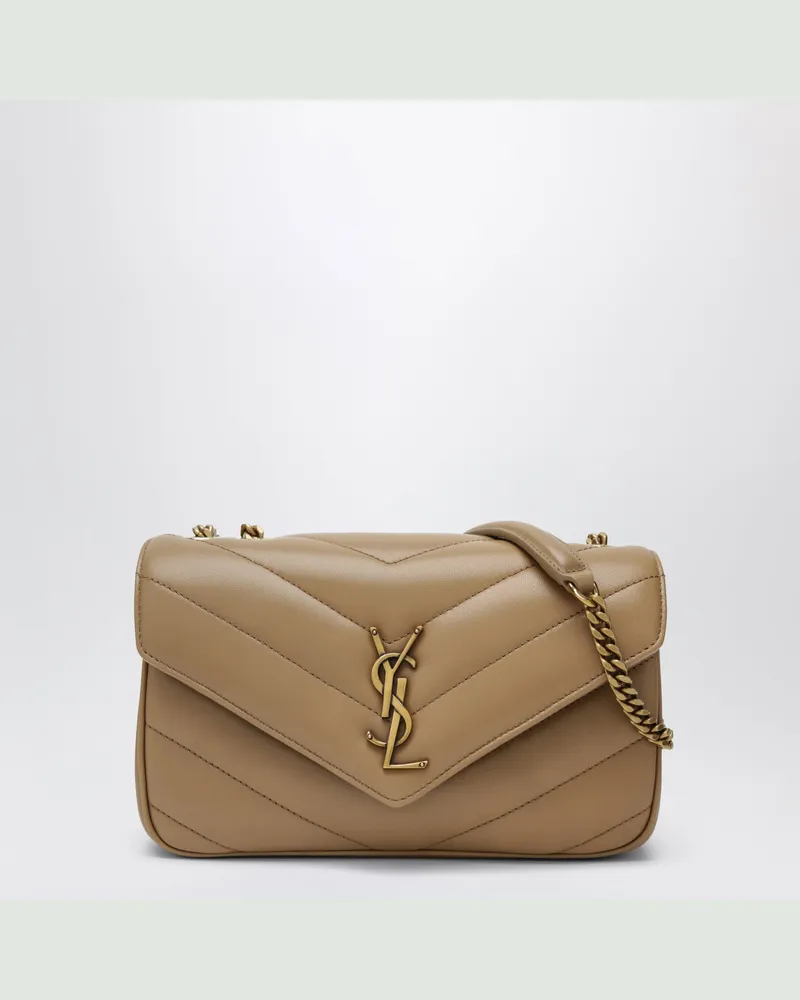 Saint Laurent Loulou crossbody bag in beige leather Beige