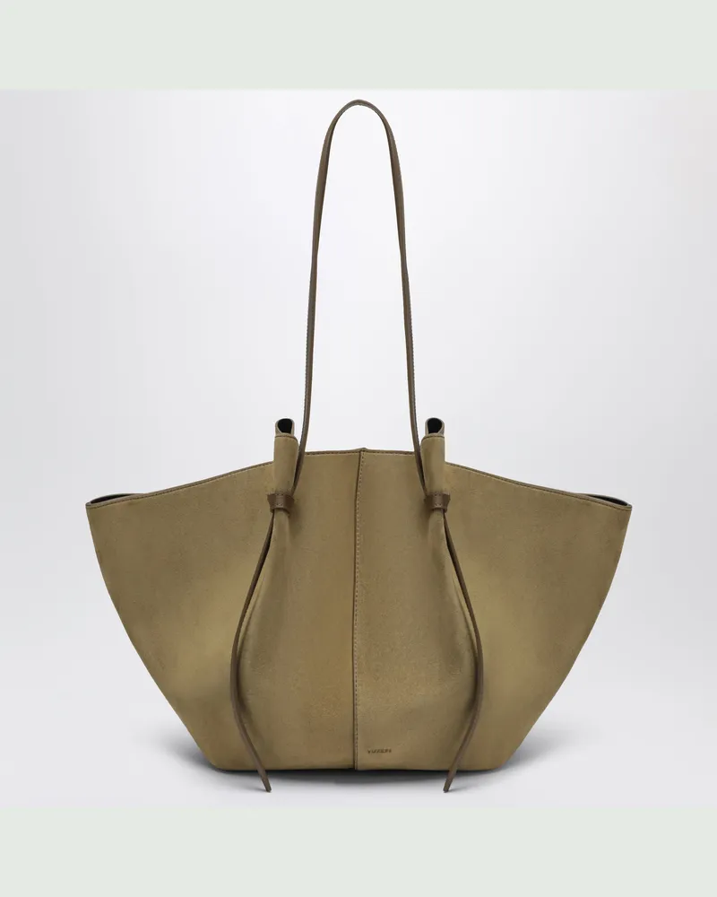 YUZEFI Large Mochi Tasche aus Veloursleder in Fennel Green