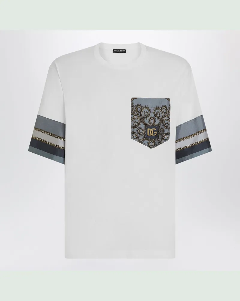 Dolce & Gabbana Weißes Jersey-T-Shirt mit Print White