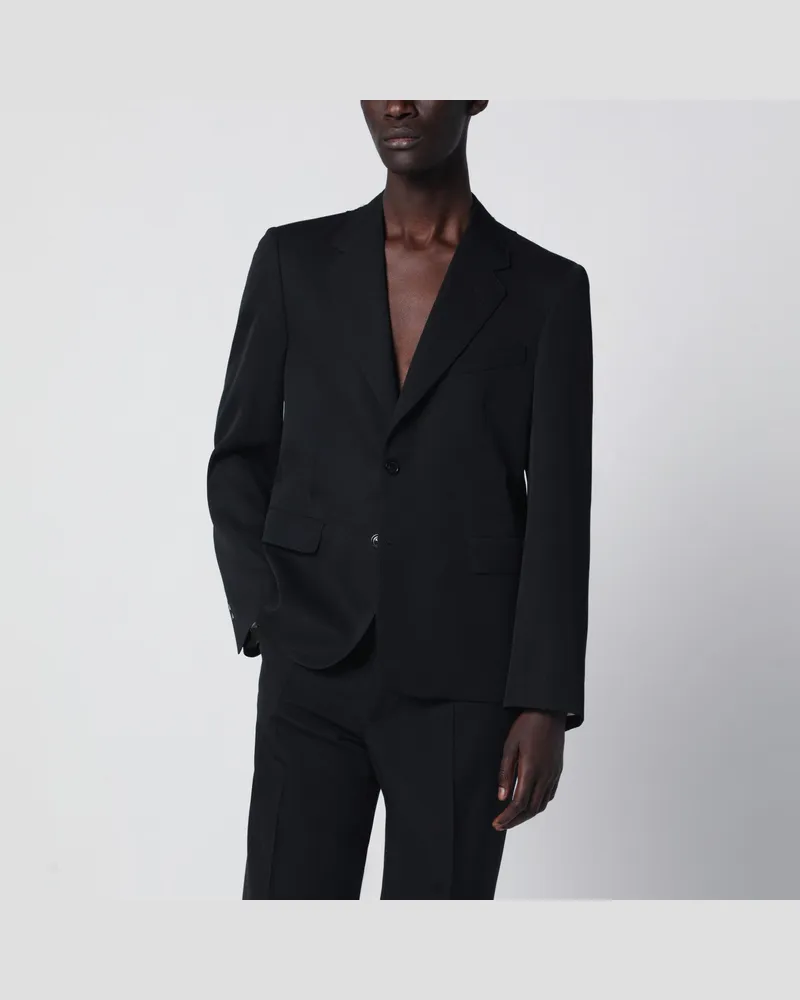 Maison Margiela Schwarze einreihige Jacke aus Wolle Black