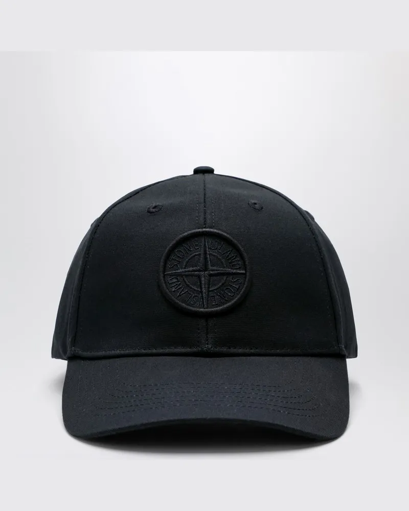 Stone Island Schwarze Baseballkappe mit Logo Schwarz