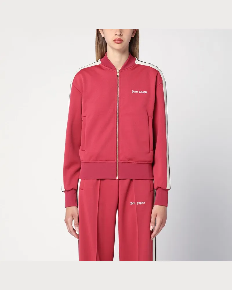 Palm Angels Sweatjacke Earth Red mit Reißverschluss und Logo Rot