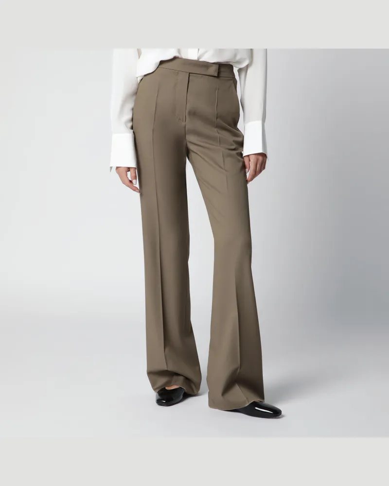 Max Mara Hose aus Wollgabardine in Camel Brown