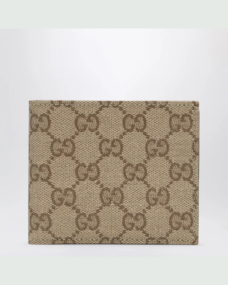 Gucci Essence Classic Bi-Fold-Geldbörse aus GG-Canvas in Sandbeige Beige