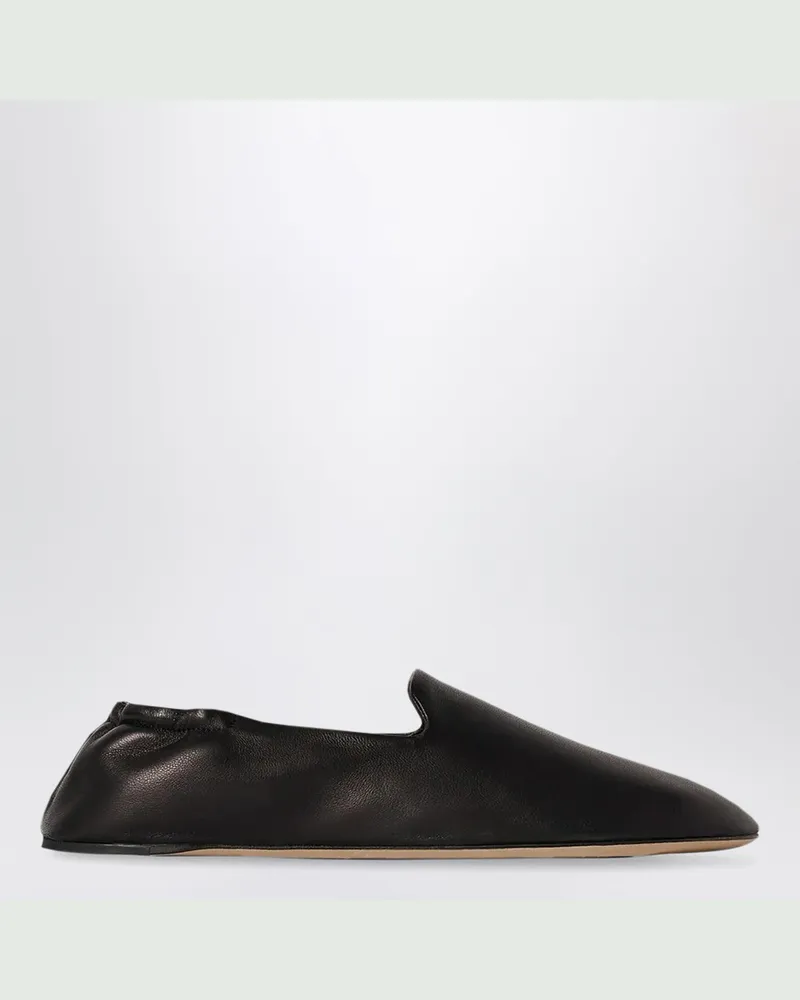 The Row Hausschuhe aus schwarzem Nappaleder Black