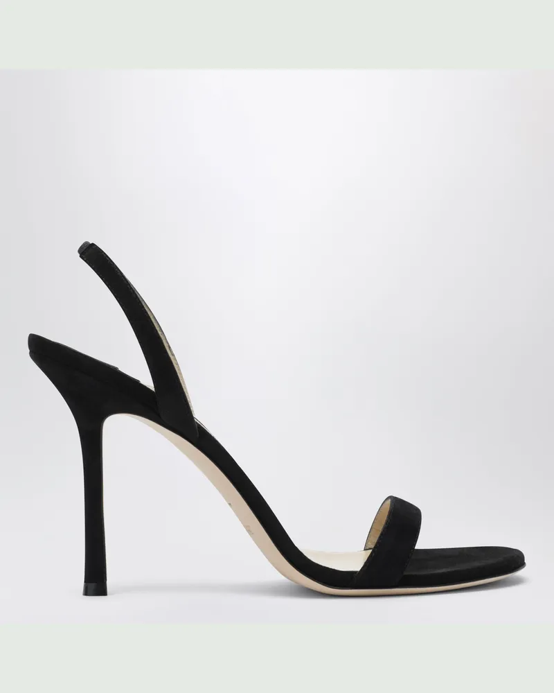 Jimmy Choo Jenn 100 Sandalen aus schwarzem Wildleder Black