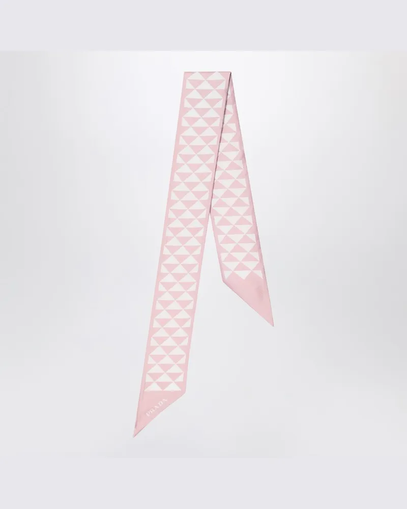 Prada Seidene Jacquard-Schal rosa/weiß Rosa