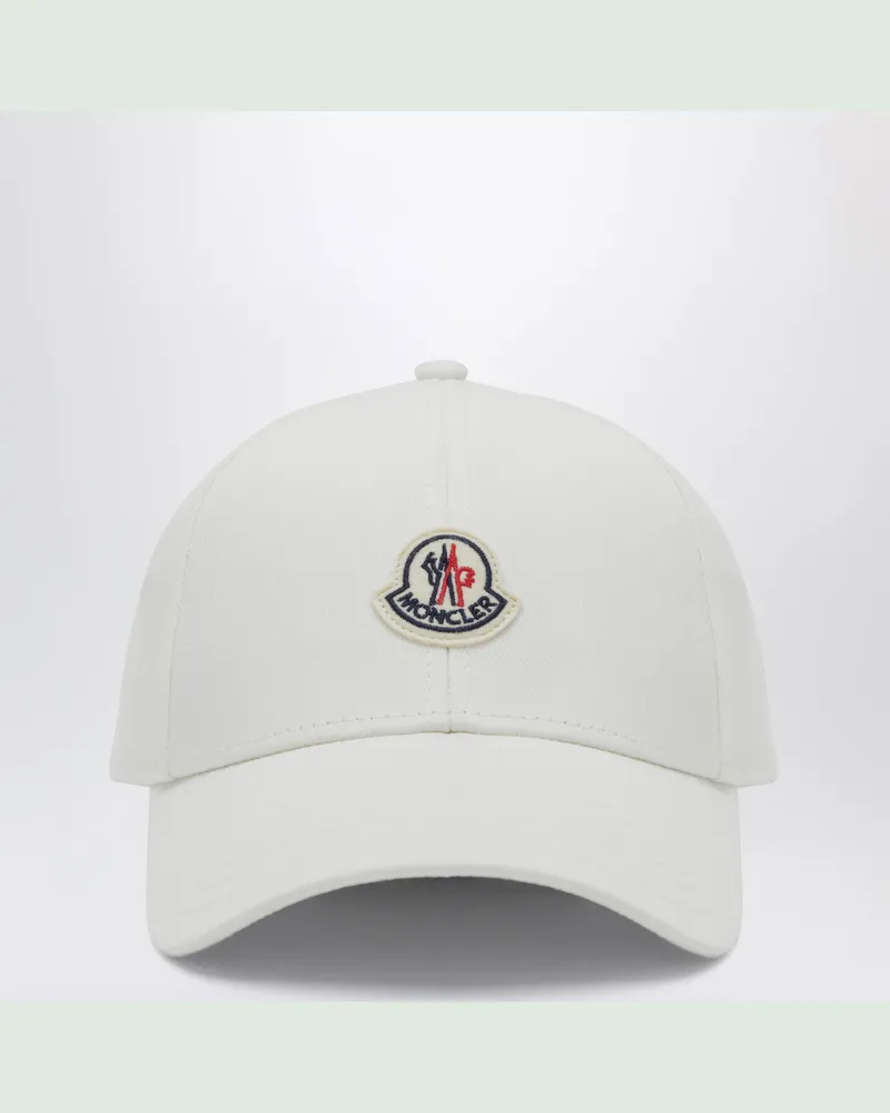 Moncler Baseballkappe aus Baumwolle mit einer Logo-Applikation White