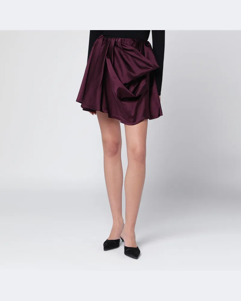 Ganni Malvenfarbener drapierter Minirock 