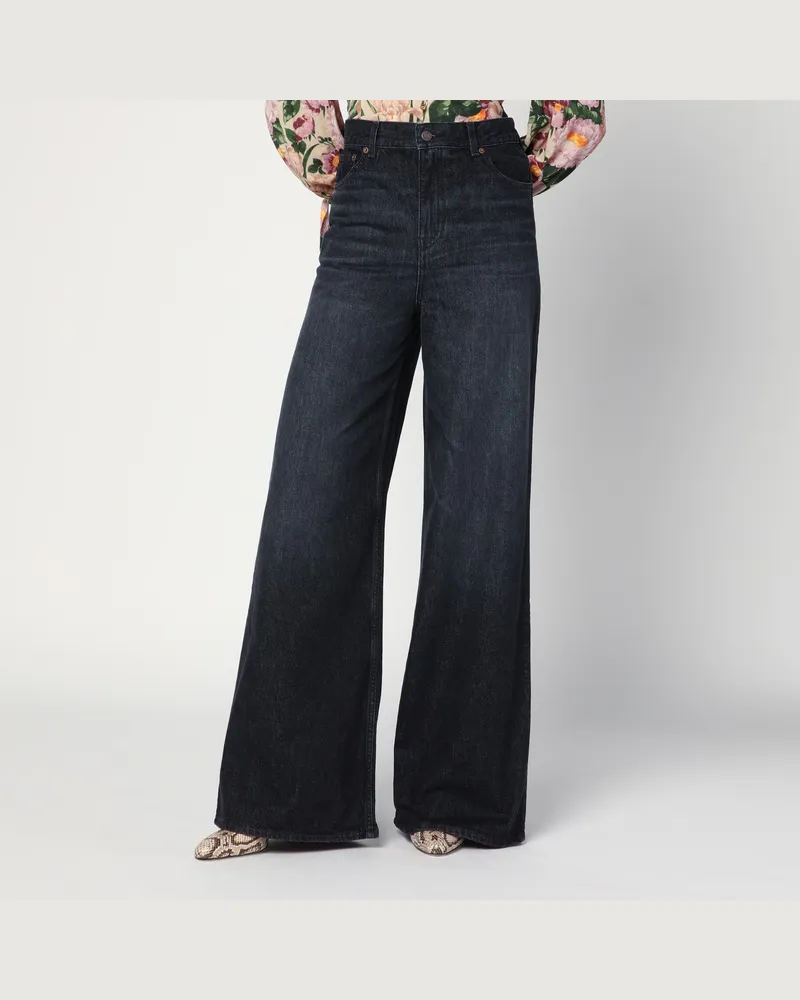 Chloé Weit geschnittene schwarze ausgewaschene Jeans Black