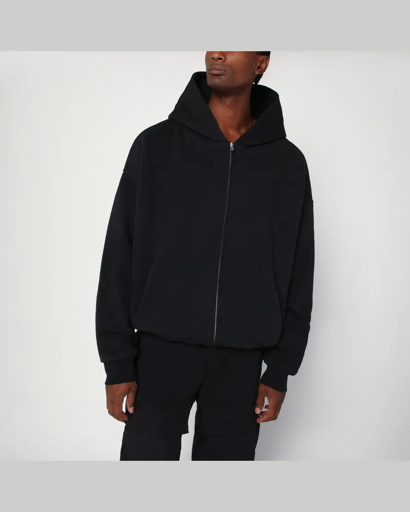 Entire Studios Schwarzes Sweatshirt mit Reißverschluss aus Baumwolle Schwarz