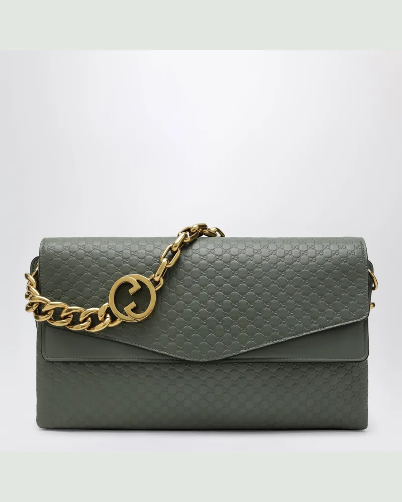Gucci Große Schultertasche mit Kette in Salbeigrün Green