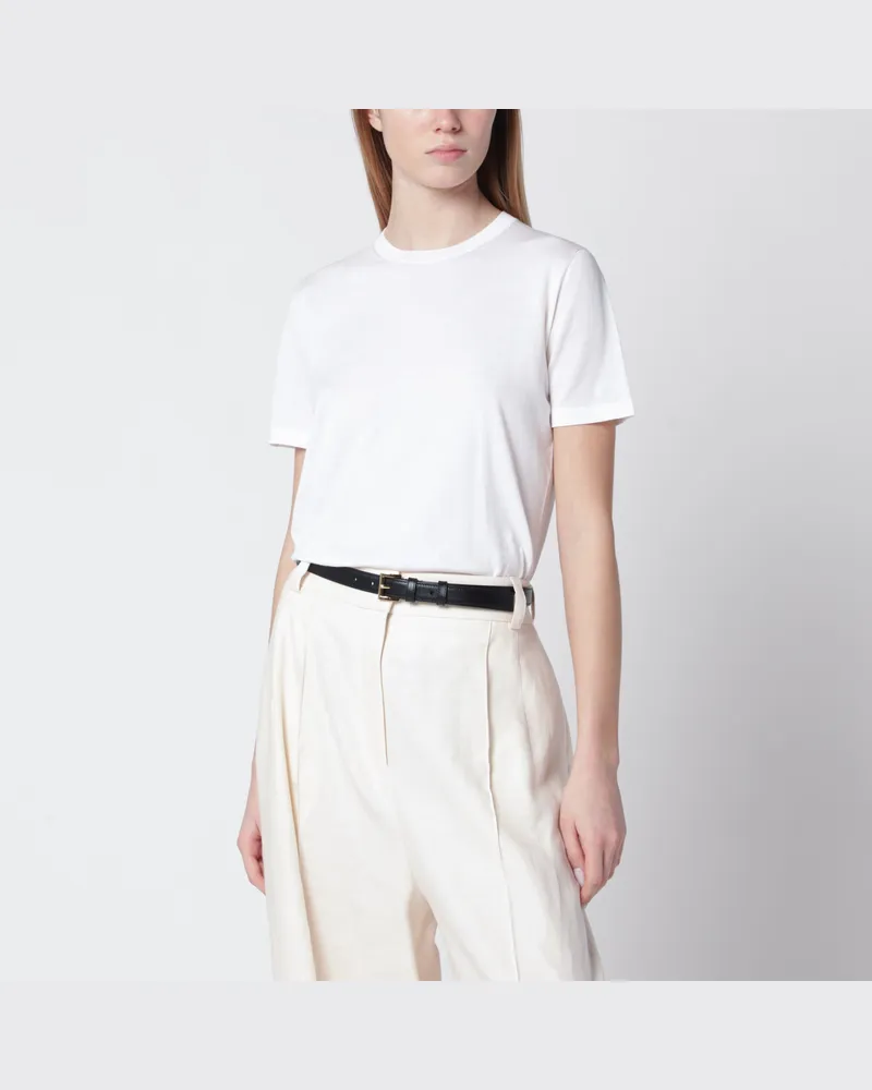 Loro Piana Angera T-Shirt aus Baumwolle mit Rundhalsausschnitt in Weiß White