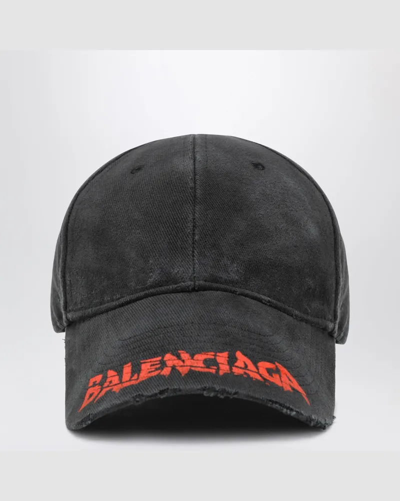 Balenciaga Herren-Basecap mit Logo aus Baumwolle, schwarz Black