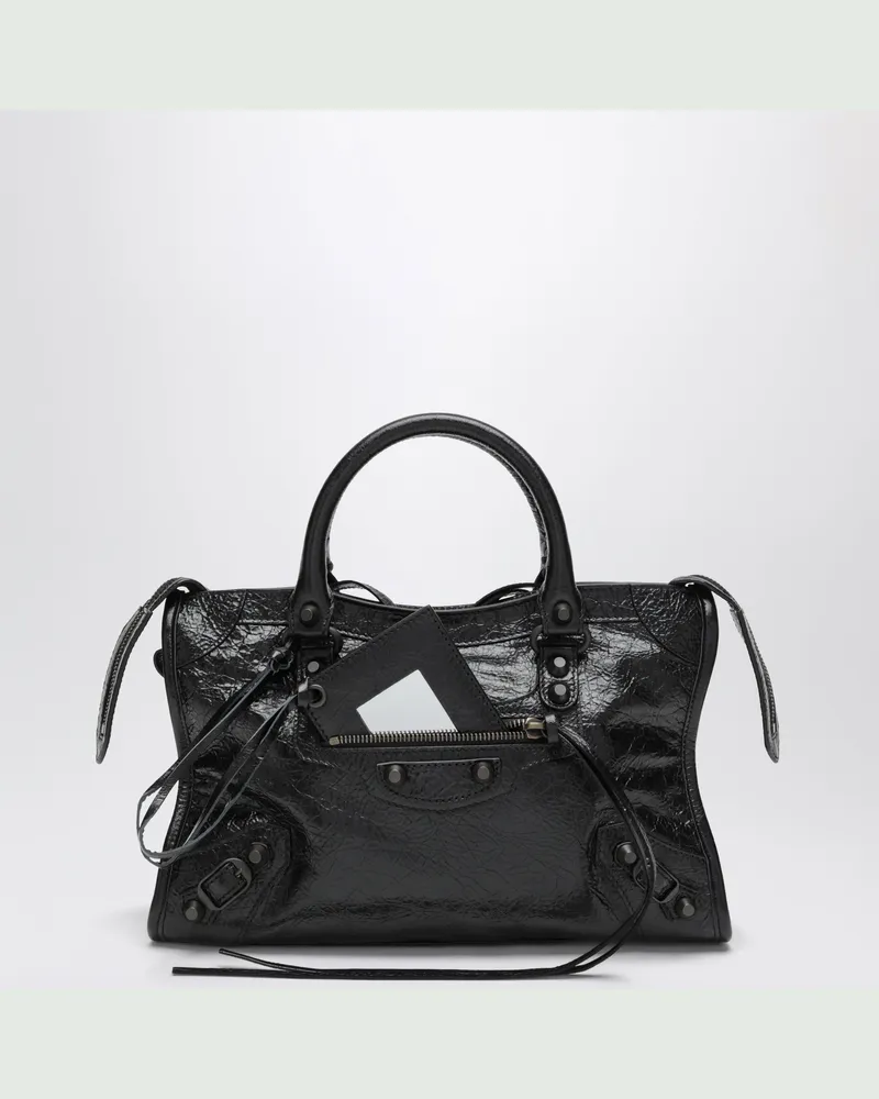 Balenciaga Kleine Le City-Tasche aus schwarzem Leder Black
