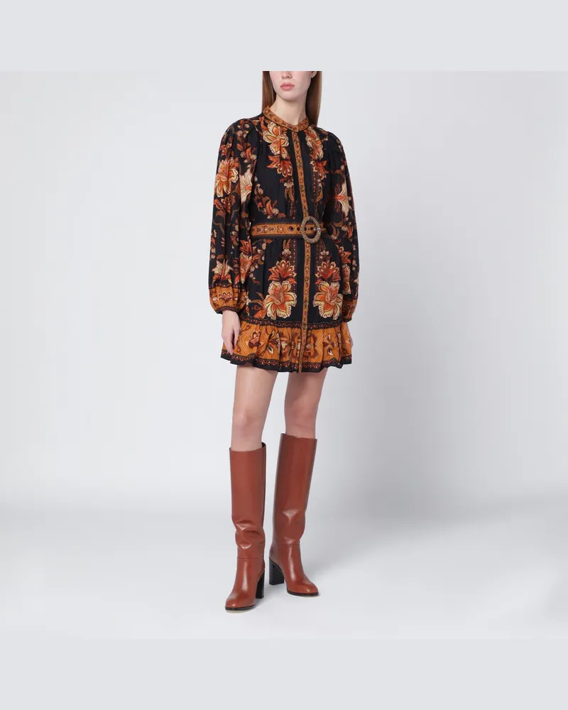 FARM Rio Schwarzes Minikleid Black Majestic Garden Black