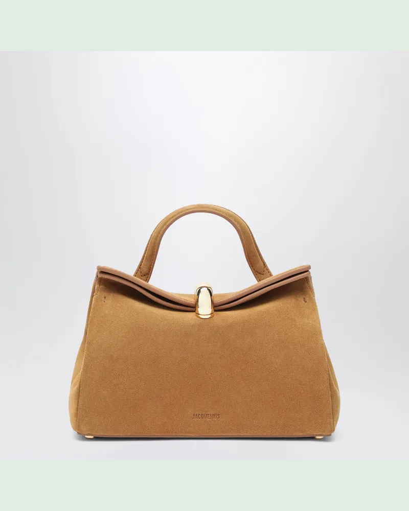 Jacquemus Handtasche Le Petit Valérie aus Veloursleder in Camel White