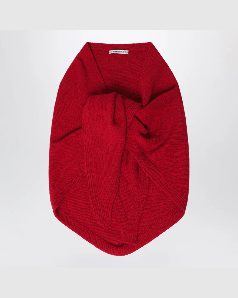 CORDERA Maxi-Bandana in Rot aus Merinowolle und Kaschmir Red