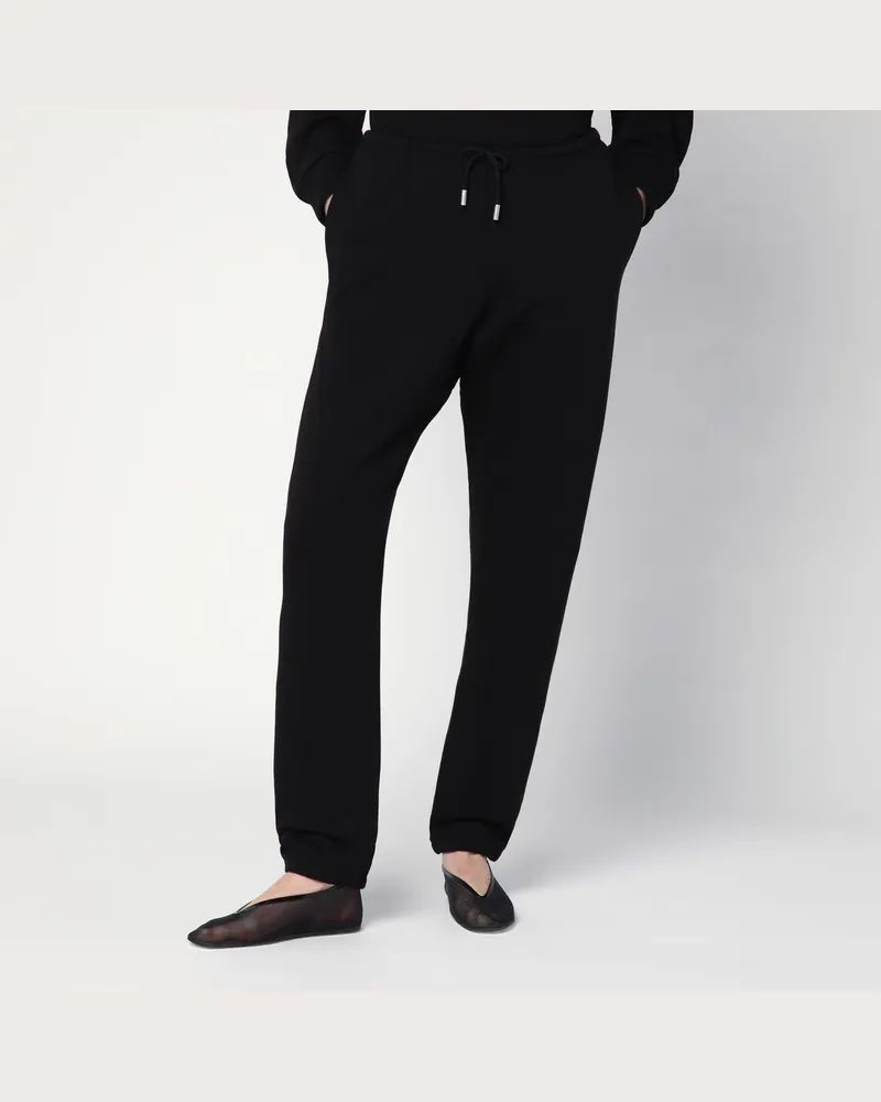 The Row Teo Schwarze Hose aus Baumwolle und Kaschmir 