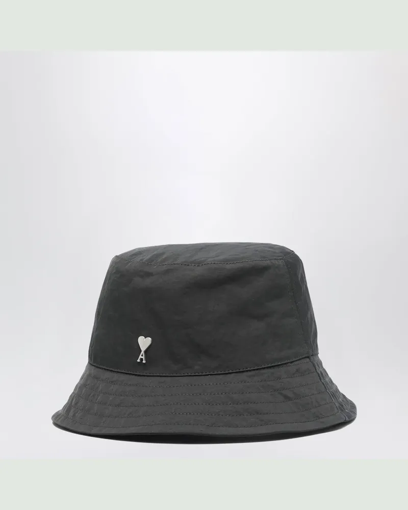 AMI Paris Ami De Coeur Bucket-Hut in Anthrazit Grey