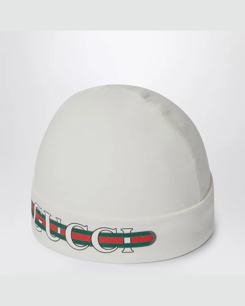 Gucci Weiße Mütze mit Logodruck White