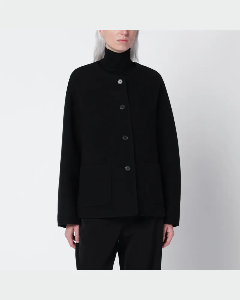 The Row Schwarze Quintus Jacke aus Woll-Kaschmir-Mischung Black