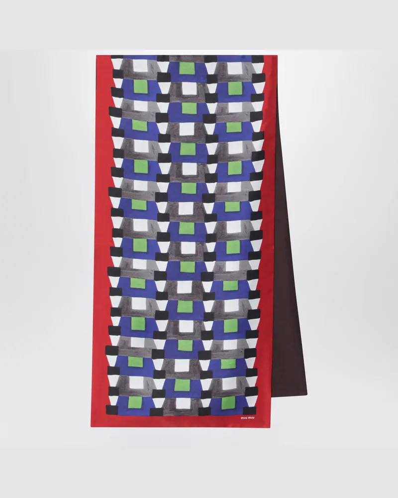 Miu Miu Tuch aus Seidentwill mit geometrischem Print Multicolor