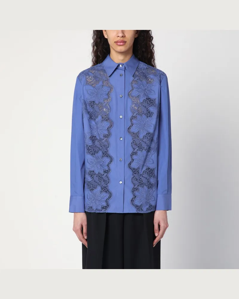 P.A.R.O.S.H. Besticktes Hemd aus Baumwolle Blau