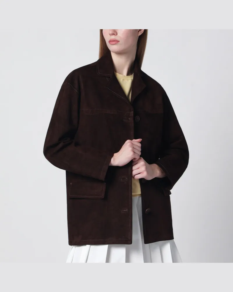 Salvatore Santoro Dunkelbraune Wildlederjacke 