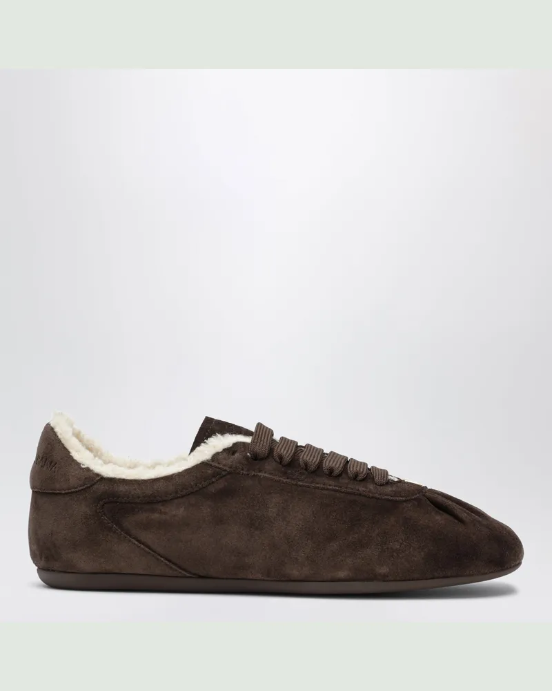 Dolce & Gabbana Ebony Ballet Sneaker aus Wildleder Brown