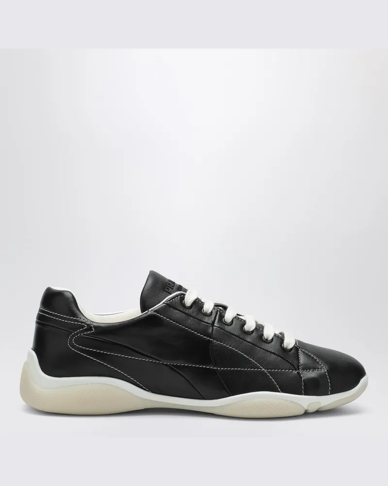 Prada Schwarze Sneakers aus Nappaleder Schwarz