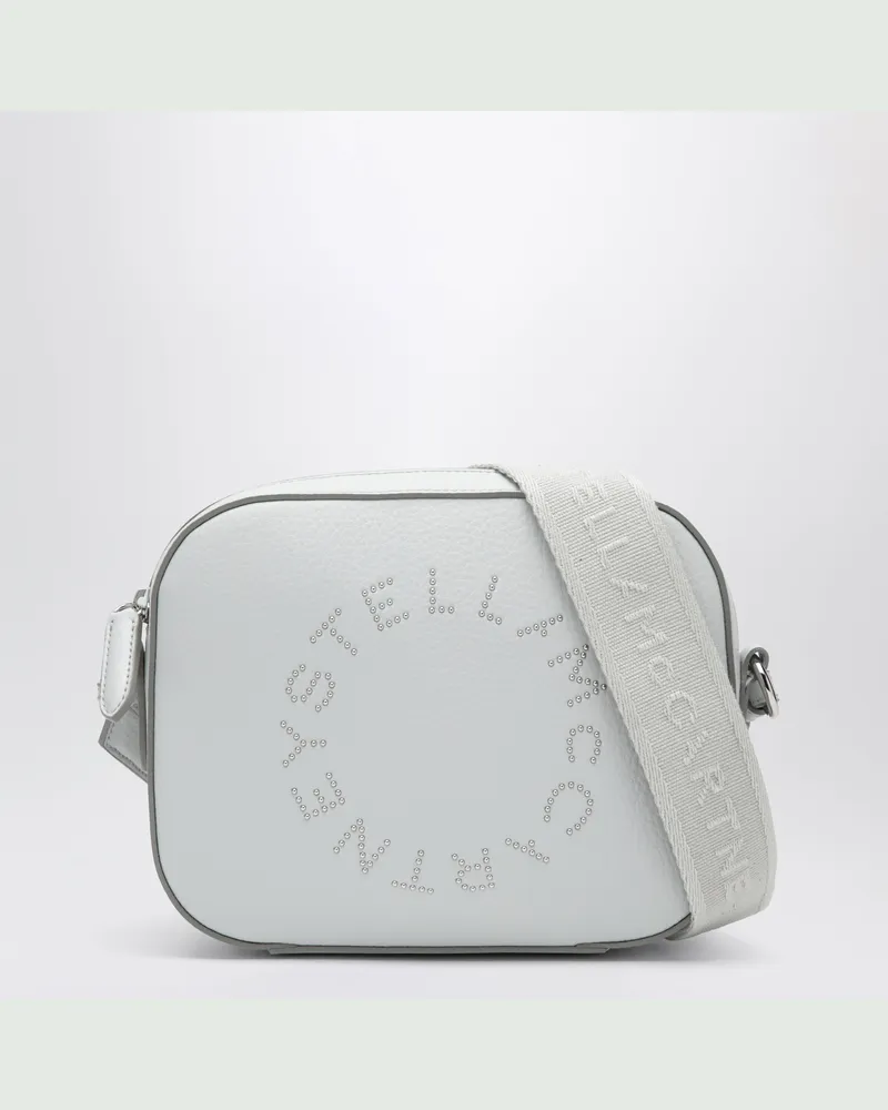 Stella McCartney Perlgraue Camera Bag mit Logo und Schulterriemen Grey