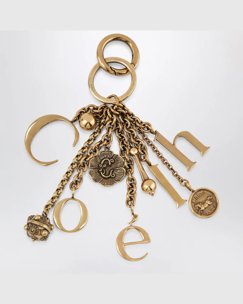 Chloé Taschenanhänger Symbols Logo aus Messing in Gold Metal