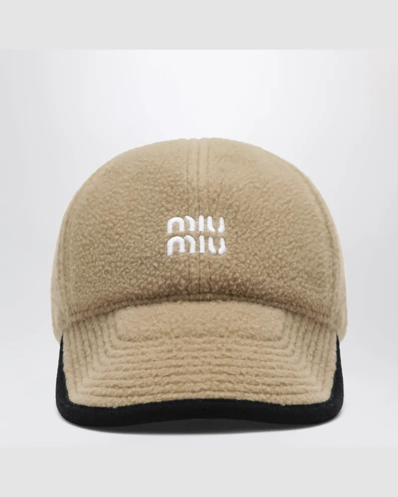 Miu Miu Baseballmütze aus Kamelfleece Beige