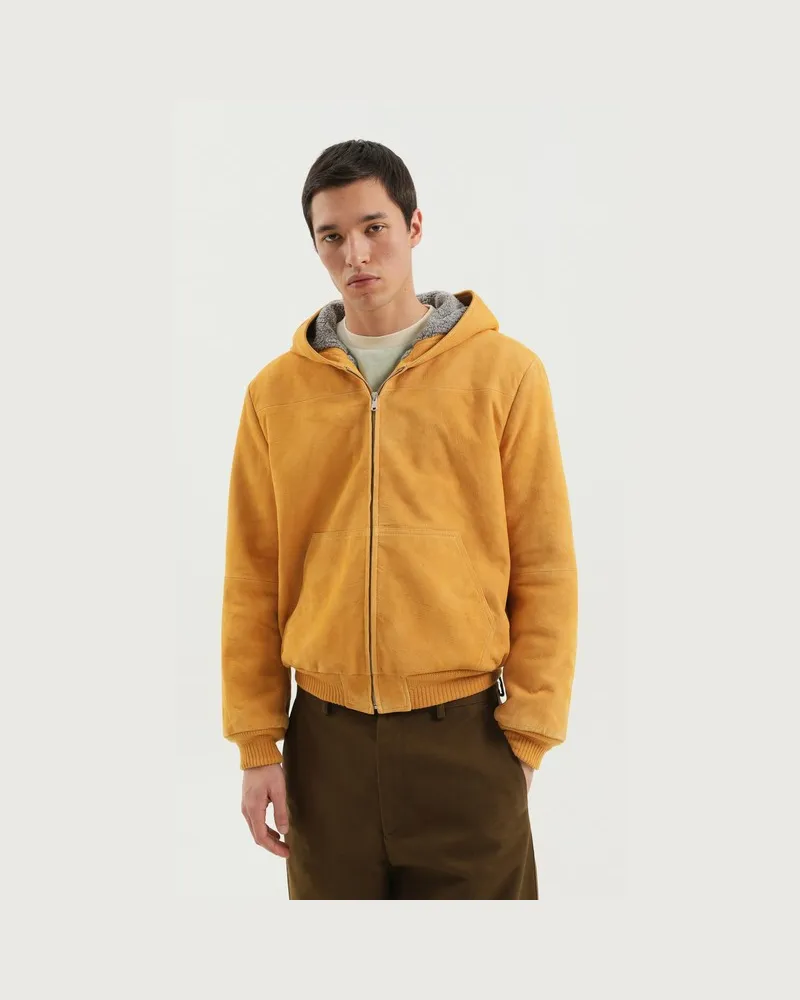 1989 STUDIO Gelbe Wildleder-Hoodie Gelb
