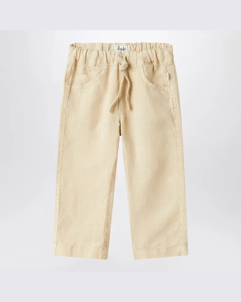 Il Gufo Beigefarbene Hose aus Leinen Beige