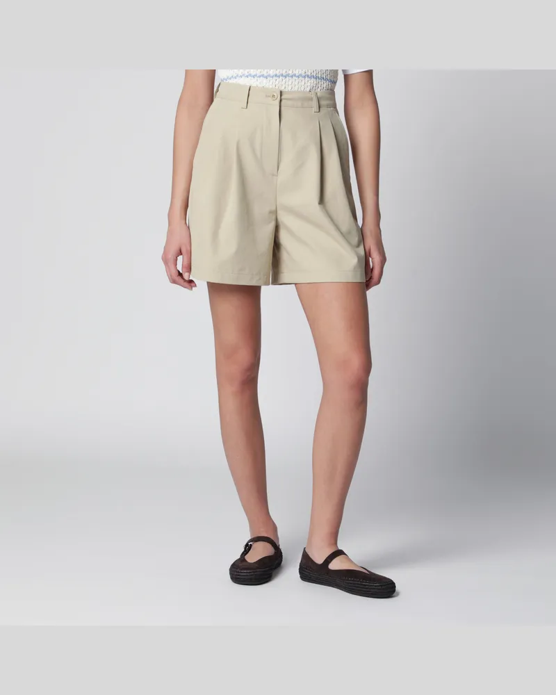 Dunst Beige Bermuda-Shorts aus Baumwollmischung Beige