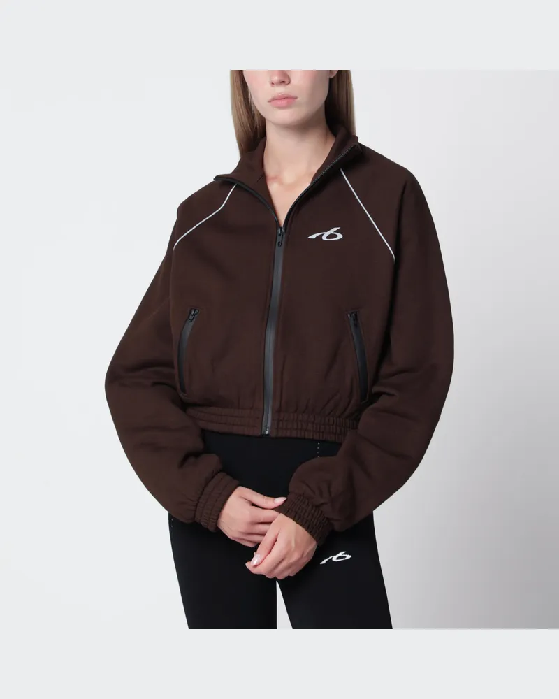 Balenciaga Techwear Jacke mit Reißverschluss aus Dry-Fleece in Mokka Brown