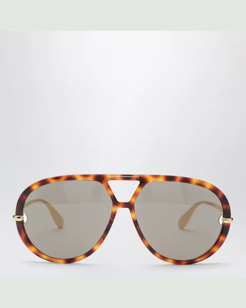 Bottega Veneta Aviator-Sonnenbrille Classic aus Acetat in Havanna Brown