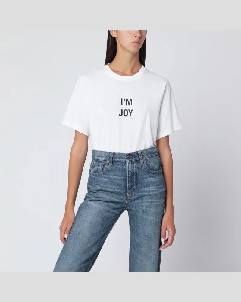 Victoria Beckham I'm Joy T-Shirt aus weißer Baumwolle Weiß