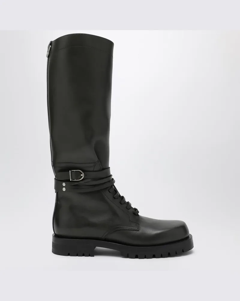 Durazzi Milano Dunkelgrüne hohe Combat-Stiefel Grün