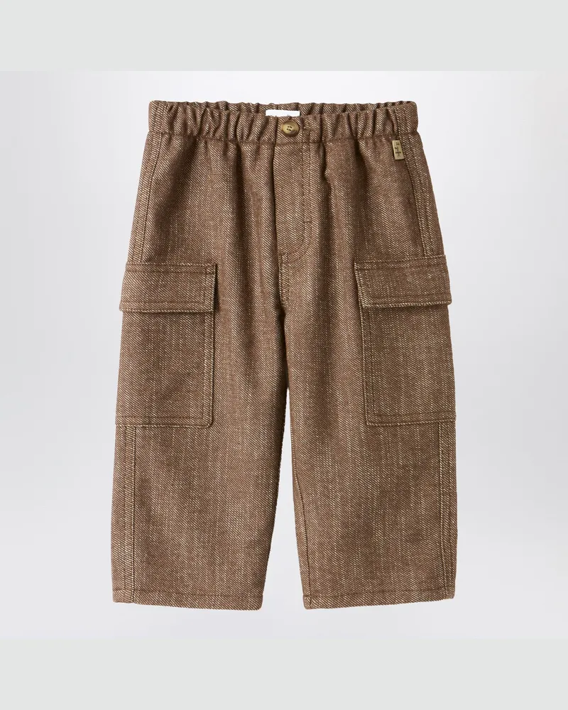 Il Gufo Braune Cargo-Hose aus Baumwollmischung 