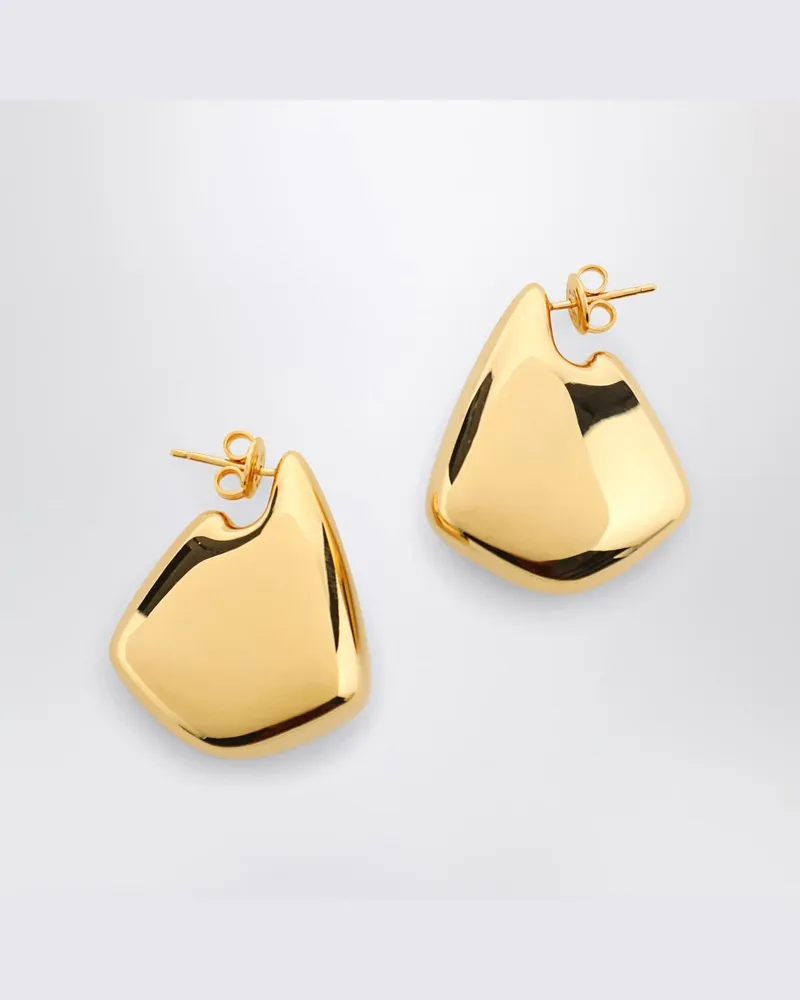 Bottega Veneta Kleine Fin-Ohrringe mit goldfarbener Oberfläche Metallisch