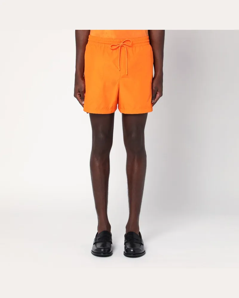 Gucci Orangefarbene Badehose mit Logo Orange